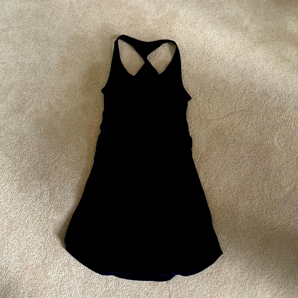 Black Patagonia twist back dress with built in bra.